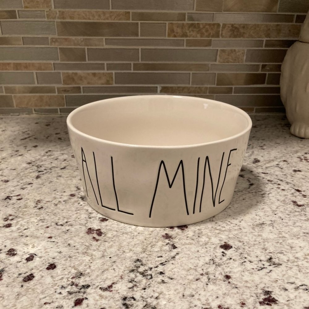Rae Dunn large ALL MINE 8” dog bowl